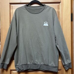 SHEIN Mens Long Sleeve Khaki Green Pullover Shirt Medium Ski Snowboard Mountain